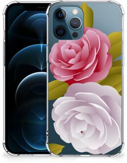 B2Ctelecom Case Anti-shock iPhone 12 | 12 Pro GSM Hoesje met doorzichtige rand Roses