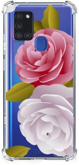 B2Ctelecom Case Anti-shock Samsung Galaxy A21s GSM Hoesje met doorzichtige rand Roses