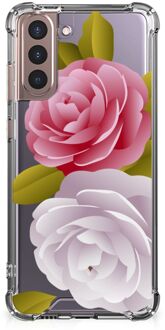 B2Ctelecom Case Anti-shock Samsung Galaxy S21 Plus GSM Hoesje met doorzichtige rand Roses