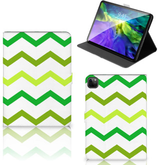 B2Ctelecom Case iPad Pro 11 (2020) Hoesje met Magneetsluiting Ontwerpen Zigzag Groen