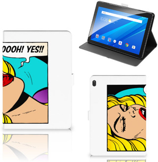 B2Ctelecom Case Lenovo Tab E10 Hoes met Standaard Popart Oh Yes