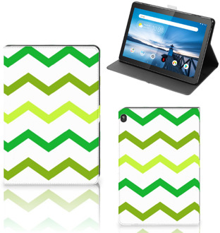 B2Ctelecom Case Lenovo Tablet M10 Hoesje met Magneetsluiting Ontwerpen Zigzag Groen