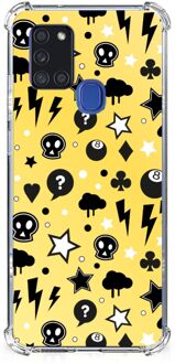 B2Ctelecom Case Samsung Galaxy A21s GSM Hoesje met doorzichtige rand Punk Yellow