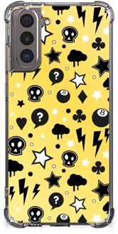 B2Ctelecom Case Samsung Galaxy S21 GSM Hoesje met doorzichtige rand Punk Yellow