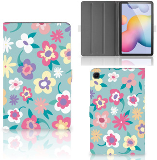 B2Ctelecom Case Samsung Galaxy Tab S6 Lite Hoesje met Standaard Flower Power