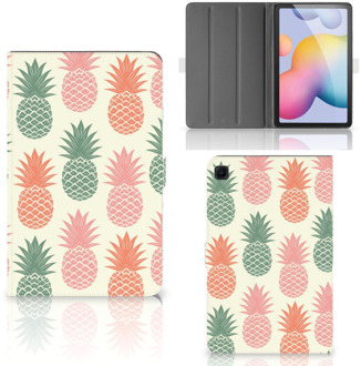 B2Ctelecom Case Samsung Galaxy Tab S6 Lite Tablet Hoes met Standaard Personaliseren Super als Kerstcadeau Ananas