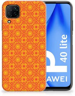 B2Ctelecom Cover Case Huawei P40 Lite Smartphone hoesje Batik Orange