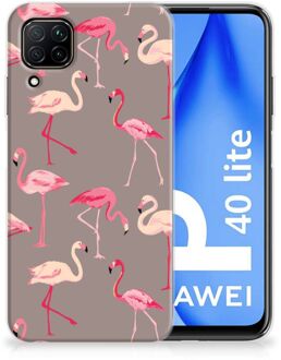 B2Ctelecom Cover Case Huawei P40 Lite Smartphone hoesje Flamingo