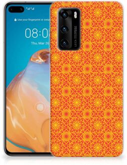 B2Ctelecom Cover Case Huawei P40 Smartphone hoesje Batik Orange