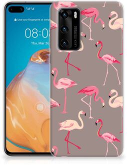 B2Ctelecom Cover Case Huawei P40 Smartphone hoesje Flamingo