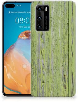 B2Ctelecom Cover Case Huawei P40 Smartphone hoesje Green Wood