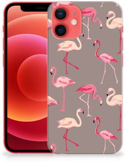 B2Ctelecom Cover Case iPhone 12 Mini Smartphone hoesje Flamingo