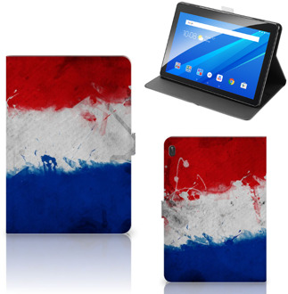 B2Ctelecom Cover Case Lenovo Tab E10 Hoesje met Magneetsluiting Nederlandse Vlag