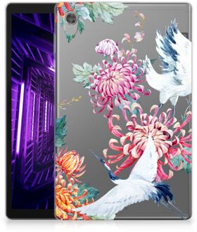 B2Ctelecom Cover Case Lenovo Tab M10 HD (2de generatie) Hoesje Super als Cadeau voor Vriendin Bird Flowers met doorzichte zijkanten