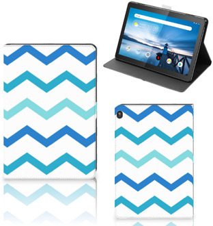 B2Ctelecom Cover Case Lenovo Tablet M10 Cover met Magneetsluiting Zigzag Blauw