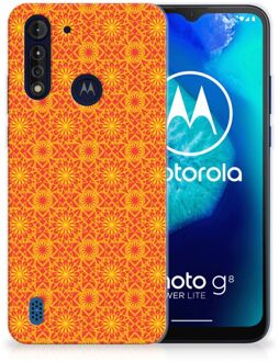 B2Ctelecom Cover Case Motorola Moto G8 Power Lite Smartphone hoesje Batik Orange