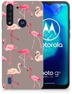 B2Ctelecom Cover Case Motorola Moto G8 Power Lite Smartphone hoesje Flamingo