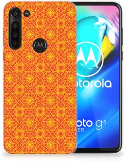 B2Ctelecom Cover Case Motorola Moto G8 Power Smartphone hoesje Batik Orange