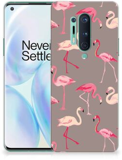 B2Ctelecom Cover Case OnePlus 8 Pro Smartphone hoesje Flamingo