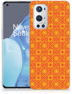 B2Ctelecom Cover Case OnePlus 9 Pro Smartphone hoesje Batik Orange