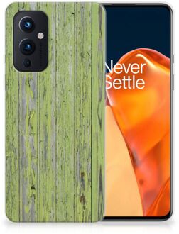 B2Ctelecom Cover Case OnePlus 9 Smartphone hoesje Green Wood