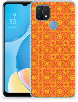 B2Ctelecom Cover Case OPPO A15 Smartphone hoesje Batik Orange