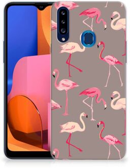 B2Ctelecom Cover Case Samsung Galaxy A20s Smartphone hoesje Flamingo