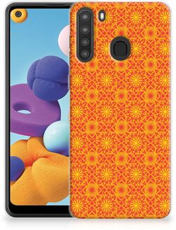 B2Ctelecom Cover Case Samsung Galaxy A21 Smartphone hoesje Batik Orange