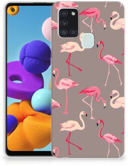 B2Ctelecom Cover Case Samsung Galaxy A21s Smartphone hoesje Flamingo