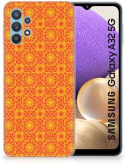 B2Ctelecom Cover Case Samsung Galaxy A32 5G Smartphone hoesje Batik Orange