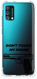 B2Ctelecom Cover Case Samsung Galaxy M02s | A02s Telefoonhoesje  met doorzichtige rand Pistol Don't Touch My Phone