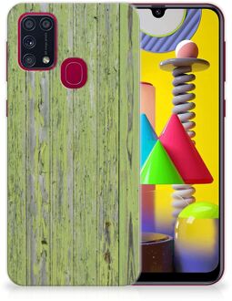 B2Ctelecom Cover Case Samsung Galaxy M31 Smartphone hoesje Green Wood