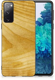 B2Ctelecom Cover Case Samsung Galaxy S20 GSM Hoesje met Zwarte rand Licht Hout