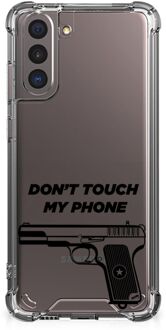 B2Ctelecom Cover Case Samsung Galaxy S21 Telefoonhoesje  met doorzichtige rand Pistol Don't Touch My Phone