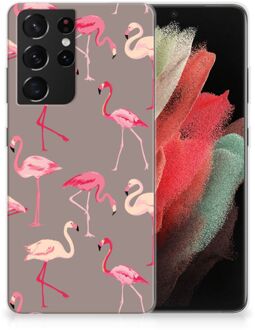 B2Ctelecom Cover Case Samsung Galaxy S21 Ultra Smartphone hoesje Flamingo