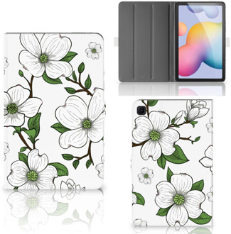 B2Ctelecom Cover Case Samsung Galaxy Tab S6 Lite Cover met Standaard Super als Cadeau voor Moeder Dogwood Flowers