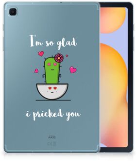 B2Ctelecom Cover Case Samsung Galaxy Tab S6 Lite Hoesje Cactus Glad met doorzichte zijkanten