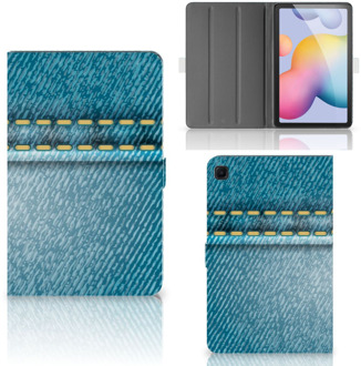 B2Ctelecom Cover Case Samsung Galaxy Tab S6 Lite Tablet Hoes met Standaard Design Jeans