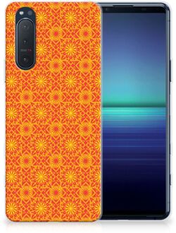 B2Ctelecom Cover Case Sony Xperia 5II Smartphone hoesje Batik Orange