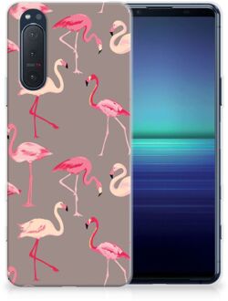 B2Ctelecom Cover Case Sony Xperia 5II Smartphone hoesje Flamingo