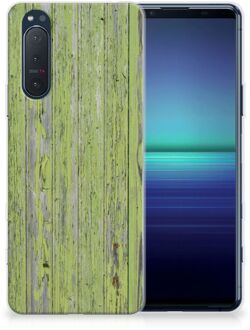 B2Ctelecom Cover Case Sony Xperia 5II Smartphone hoesje Green Wood