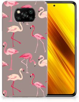 B2Ctelecom Cover Case Xiaomi Poco X3 Smartphone hoesje Flamingo