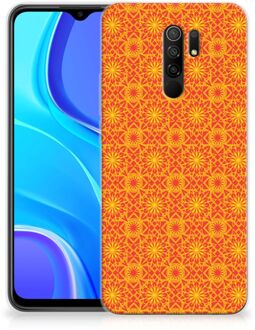 B2Ctelecom Cover Case Xiaomi Redmi 9 Smartphone hoesje Batik Orange