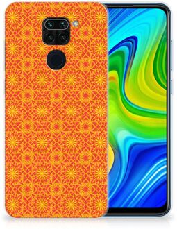 B2Ctelecom Cover Case Xiaomi Redmi Note9 Smartphone hoesje Batik Orange