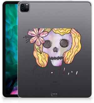 B2Ctelecom Cover iPad Pro 12.9 (2020) | iPad Pro 12.9 (2021) Hoesje met naam Boho Skull met transparant zijkanten