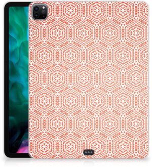 B2Ctelecom Cover iPad Pro 12.9 (2020) | iPad Pro 12.9 (2021) Tablethoesje Pattern Orange met transparant zijkanten