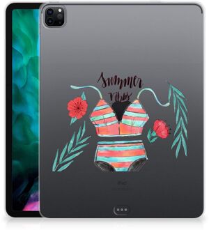 B2Ctelecom Cover iPad Pro 12.9 (2020) | iPad Pro 12.9 (2021) Tablettas Quotes Boho Summer met transparant zijkanten