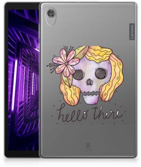 B2Ctelecom Cover Lenovo Tab M10 HD (2de generatie) Hoesje met naam Boho Skull met transparant zijkanten