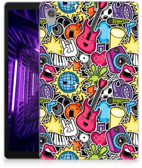 B2Ctelecom Cover Lenovo Tab M10 HD (2de generatie) Siliconen Hoesje met foto Punk Rock met transparant zijkanten