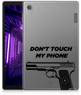 B2Ctelecom Cover Lenovo Tab M10 HD (2de generatie) Tablet Hoesje met foto Pistol Don't Touch My Phone met transparant zijkanten